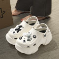 Platform Coros Shoes Women's Summer Outerwear2023New Height Increasing Internet Celebrity Beach Lazy Pump Non-Slip Sandals.