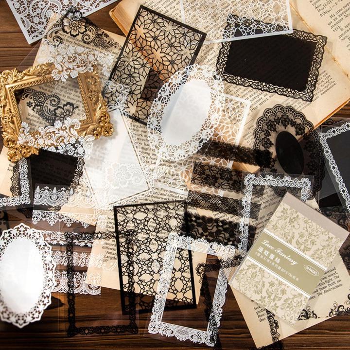 RHS Online 30PCS Lace Fantasy Series PET Stickers Diary Journaling ...