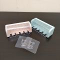 5 Slots Wall Mount Toothbrush Holder with Cover. 