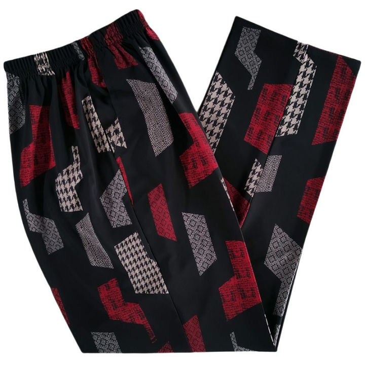 Summer%20New%20Old%20Women's%20Pants%20Old%20Lady%20Thin%20Elastic%20Straight%20Casual%20Colorful%20Pants%20Striped%20Loose%20Grandma's%20Pants%20-%20Image%202
