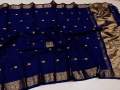 Blue color tangail half silk Nokshi Saree for Women by defent lungi. 