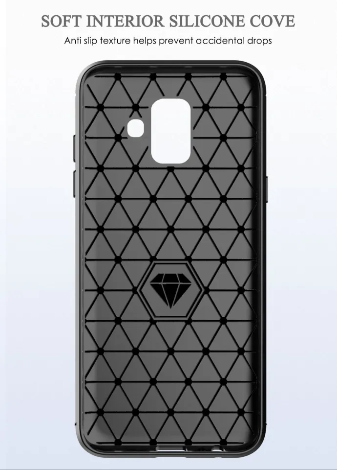 Leweisi Carbon Fiber Bumper Phone Case For Samsung Galaxy A6 2018