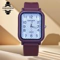 Cart Nick-A22 Fashion Rectangle Simple Women Quartz Watch Sports Silicone Strap Ladies Clock.