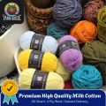Premium 4-Ply Milk Cotton Wool Yarn | 50 gm | 4 Ply Softest Wool Yarn | Crocheting and Knitting.