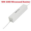3Pcs- 10Watt 220 Ohm Resistor WIREWOUND 220 Ohm 10W Resistor Ceramic Cement Wirewound Resistor 220 Ohm 10 Watt Wire Wound Fixed Cement Resistor 5% Tolerance 2 Pin Leads. 