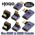 360 Degree Mini HDMI U-shaped Adapter 180 Mini HDMI Male to HDMI Female Angled 90 l Type Converter HD 2.1V Extension 4K 8K 60Hz.