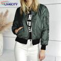Winter Jacket Solid Color Streetwear Women Spring Coat.