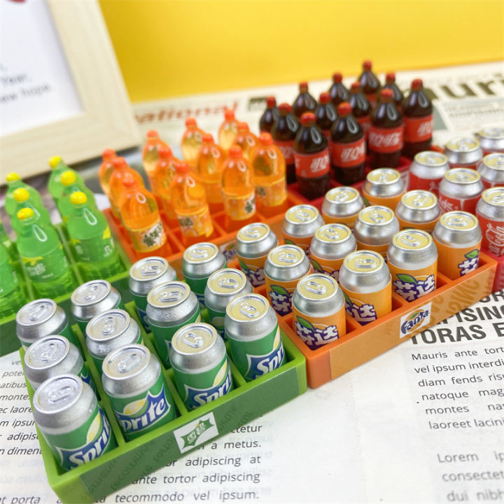 1:12 miniature coke dozen set mini drink bottle model supermarket scene food play doll house ornaments