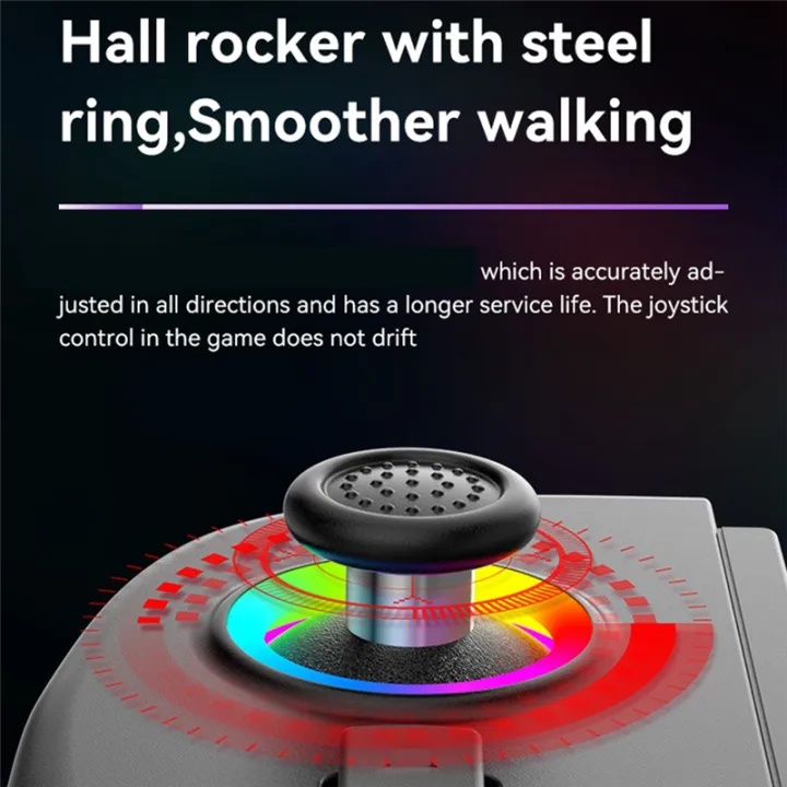 1 Piece D8 Telescopic Game Controller RGB Light Mobile Game Controller with 6-Axis Vibration for Android IOS PS3 Switch PC,B