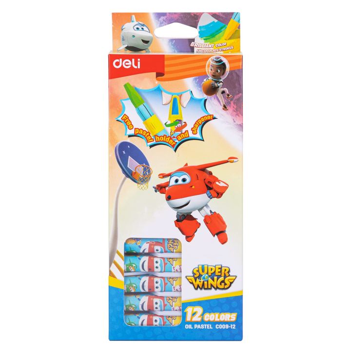 Deli EC009-12 Super Wings 12 Colors Oil Pastel