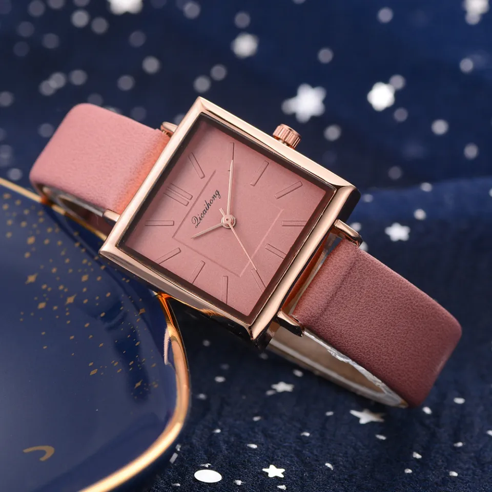 Women Watches Luxury Square Dial Rose Gold Fashion Simple Watches