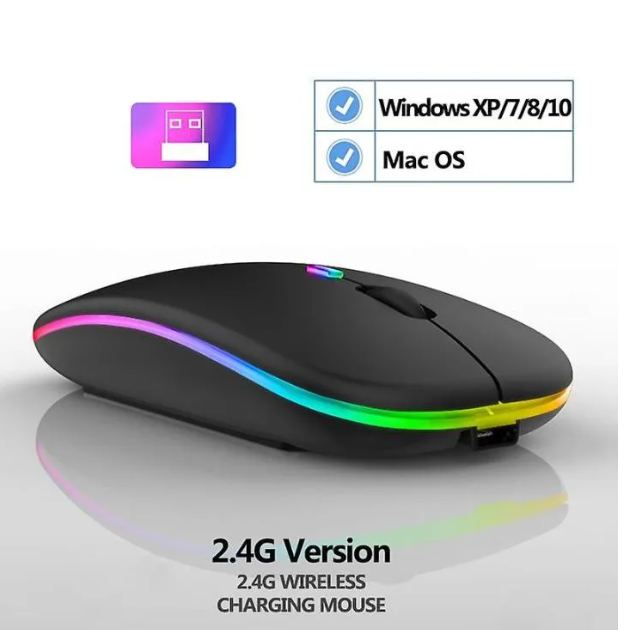 HP W10 Wireless RGB Bluetooth, Wireless, Rechargeable Slim Mouse