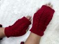 New Fashion Women Ladies Fingerless Gloves Winter Warm Knitted Stretch Thumbhole Arm Warmers Mittens Black Red Gray. 
