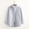 New Spring Shirt Women's Solid Color All-Match Elegant Shirt Long Sleeve Outer Tower Coat Casual Spring Fashionable Top. 