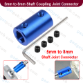 Aluminum 5mm to 8mm Shaft Coupling Joint Connector 5x8mm Clamp Universal Joint Stepper Motor Coupler For CNC 3D Printer. 