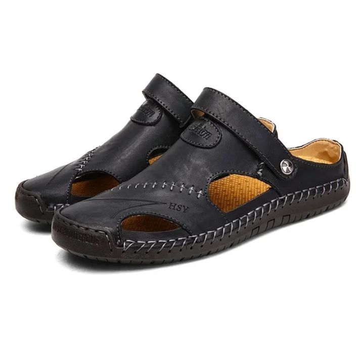 Summer%20Men's%20Sandals%20Men%20Leather%20Sandals%20Classic%20Roman%20Shoes%20Slipper%20Soft%20Outdoor%20Sneakers%20Beach%20Rubber%20Men%20Trekking%20Sandals%20-%20Image%205