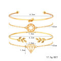 New Trendy Fashionable 4Pcs/ Set Women Simple Design Gold Plated Chain Bracelets for Girls Simple Stylish / Bracelet for Women New Collection 2024. 