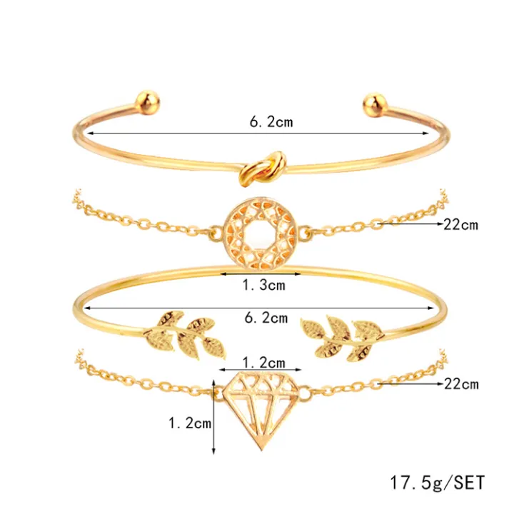 New%20Trendy%20Fashionable%204Pcs/%20Set%20Women%20Simple%20Design%20Gold%20Plated%20Chain%20Bracelets%20for%20Girls%20Simple%20Stylish%20/%20Bracelet%20for%20Women%20New%20Collection%202024%20-%20Image%205
