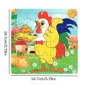 20piece Wooden Puzzle Cartoon Animals Car Letter Number Pattern Jigsaw Puzzles Game Kids Educational Learning Toys for Children. 