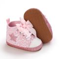 Pink Baby Shoes Princess Fashion Sneakers Infant Toddler Soft sole Anti Slip First Walkers 0-1 year old baby Christening Shoes.