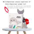 【3C VictoryEagle】Baby Early Education Toy, Cartoon 3D Tails Soft Crinkle Cloth Book for Girls, Boys.