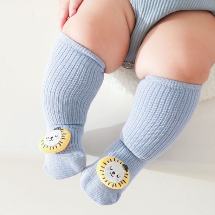 GC Infant Babies Anti-slip Floor Socks Newborn Cotton Cartoon Doll Warm Socks For 0-3 Years Old Boys Girls