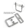 2Sets Durable 304 Stainless Steel Square Clamp With Baffle Right Angle U-bolt Pipe U-clamp Screw M6 Squa Bolt. 