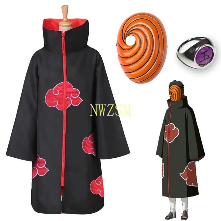 Akatsuki Uchiha Tobi Obito Akatsuki Cosplay Costume Cloak Mask Halloween Man Woman Cosplay Costume Accessories
