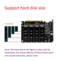 Hard Disk Expansion Card PCI-E16X Slot to 4 NVME Solid State Drive. 