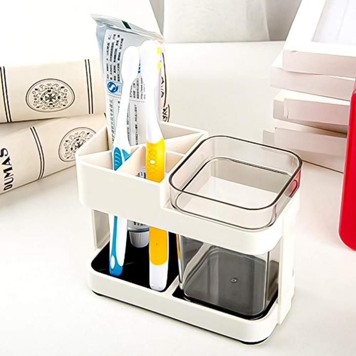 1pcs-Toothbrush Box Holder 1 Cup Bathroom Storage Toilet Two Removable Toothbrush Box Seat
