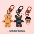 6.3cm/2.48in Cool Black Bear Key Chain Coffee Cup Bottle Cap Rabbit Pendant Car Key Ring Backpack Charms Bag Decor Accessories. 