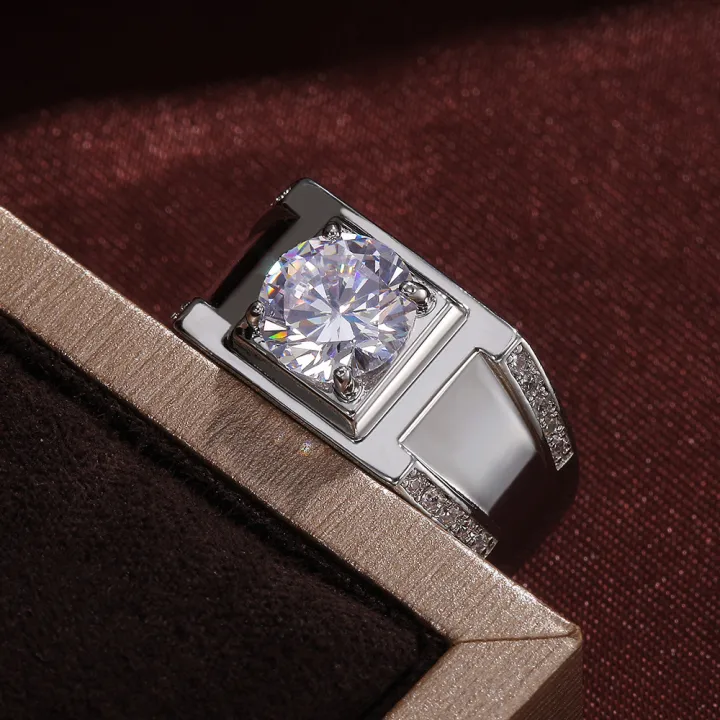 Wedding%20Ring%20Ring%20Wedding%20Jewelry%20Men's%20Knot%20Luxury%20Men's%20Ring%20925%20Sterling%20Silver%208mm%20Lab%20Diamond%20Setcosplay%20-%20Image%204