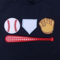 2023 Baby Boy 1-8T Outfits Cotton Clothes Set Baseball Embroidery 2pcs Bodysuit Sleeve T-shirt Toddler Bluey Seersucker Shorts.