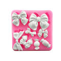 1Pcs Cute Knot Bow Mold Soft Silicone Fondant Candy Resin Art Mould Cake Decoration Pastry Kitchen Baking Accessories Tools.