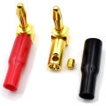 JOUYI 32PCS Banana Plugs Open Screw 24K Gold Plated Plugs with 24K Gold Plated Screw Type Pure Copper Right Angle Banana Plugs. 