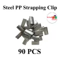 90 PCS PP Belt Clip, Steel PP Strapping Clip, Superior Holding Power - Sturdy Metal Clips for Reliable Securing of Packaging Banding.. 