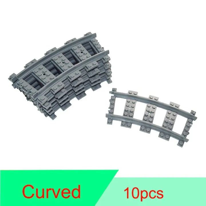 【happy one】10-100Pcs/Set DIY City Trains Track with lego Trains Flexible Tracks Curved Track Model For Kids