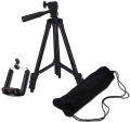 Tripod 3120 Camera Stand with Phone Holder Clip - Black. 
