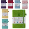 PU Leather Address Book Indexed Alphabetical Tabs Hardcover Telephone Notebook B6 Size Multifunctional Alphabetical Address.