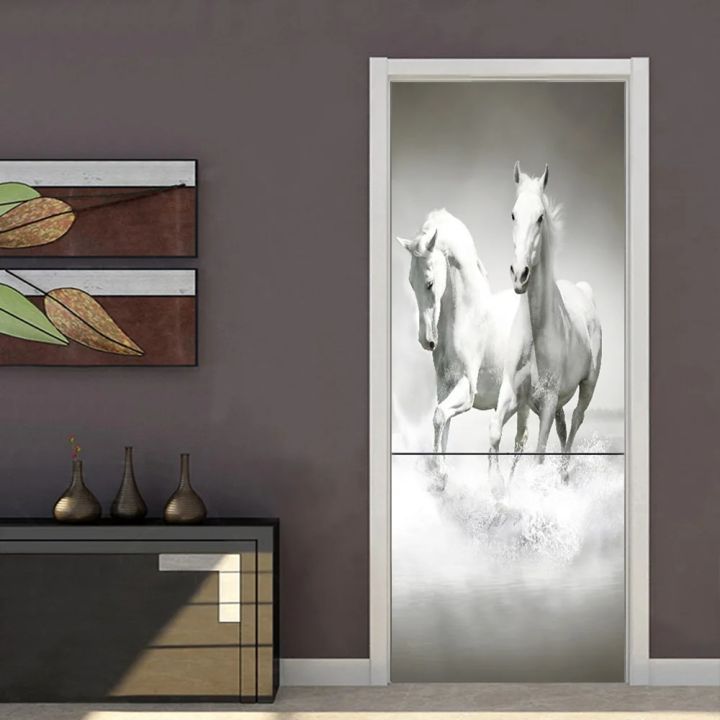 Horse%20Door%20Sticker%20Door%20cover%20Self-adhesive%20Wallpaper%20Kitchen%20Wall%20poster%20Deer%20Home%20Decoration%20Mural%20pvc%20-%20Image%206