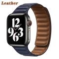 New color Leather Link Bracelet For Apple watch band Series 7 6 SE 5 4 41mm 45mm 44mm 40mm 38mm 42mm watchband Magnetic Loop bracelet For iWatch 7 6. 