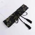 Chinese Women Satin Waist Belt, Kimono Belts Girdle Floral Printed Tied Jewelry Accessories Corset Retro Style Waist Band for Female, Girls , Black Gold.