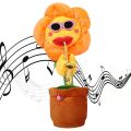 Musical Singing Dancing Toys 120 Songs Repeating Talking Record Speaking Sunflower Soft Plush Funny Creative Saxophone Kids Toy.