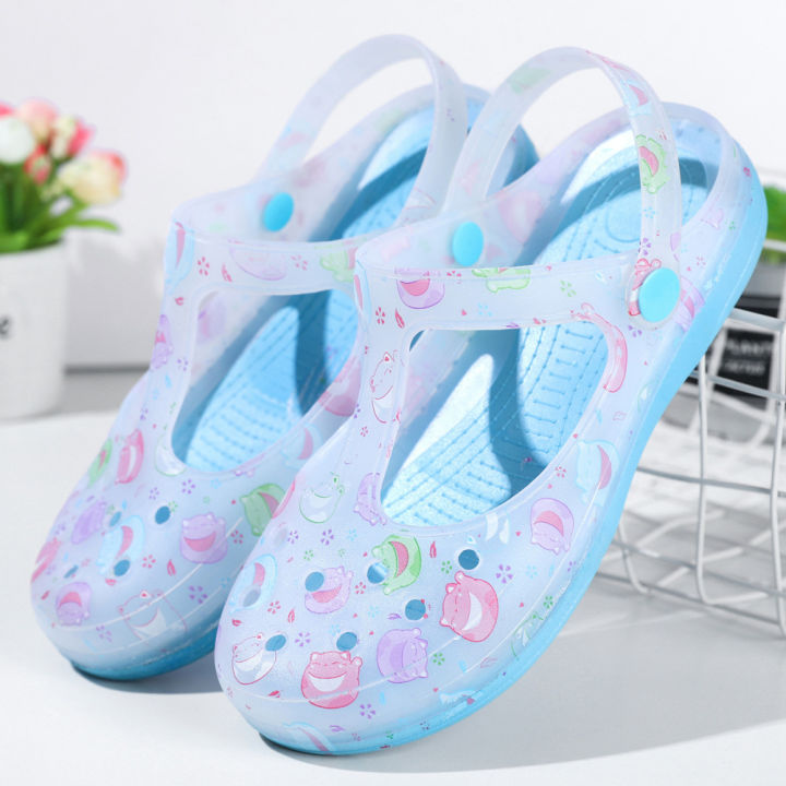 Jelly shoes, summer new non-slip platform soles, hole shoes, beach shoes, flat wedge sandals, women's summer slippers