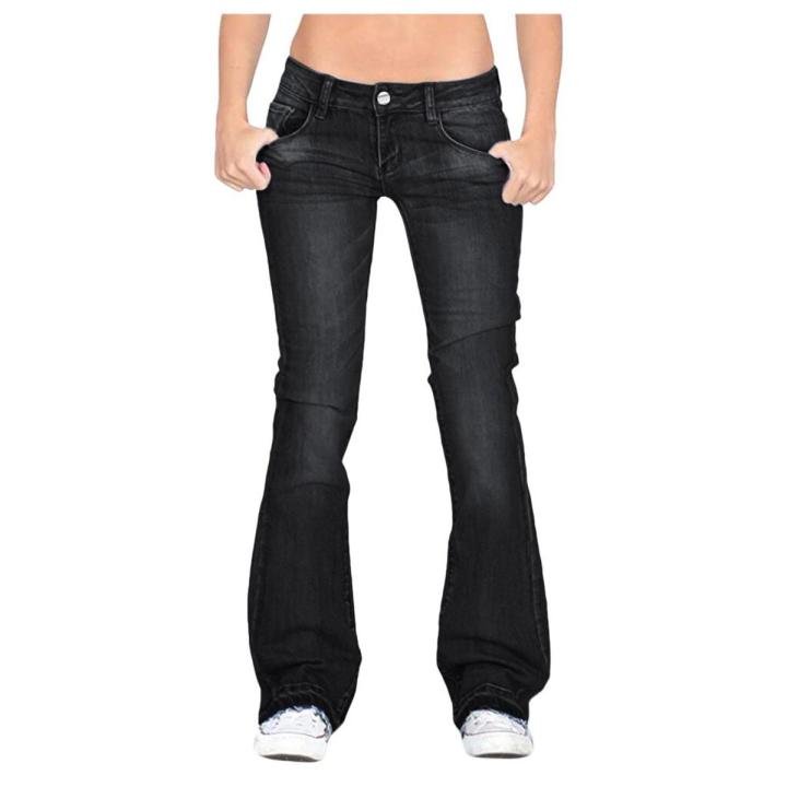 Autumn 2023 Flared Jeans Women Casual Vintage Skinny Low Rise Bell Bottom Mom Jeans Korean Slim Denim Trousers Y2k Pants #T1G