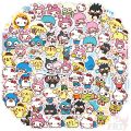 80Pcs/Set ❉ Sanrio Family Series 01 Funny Emoji Mini Stickers ❉ DIY Fashion Mixed Waterproof Doodle Decals Stickers.