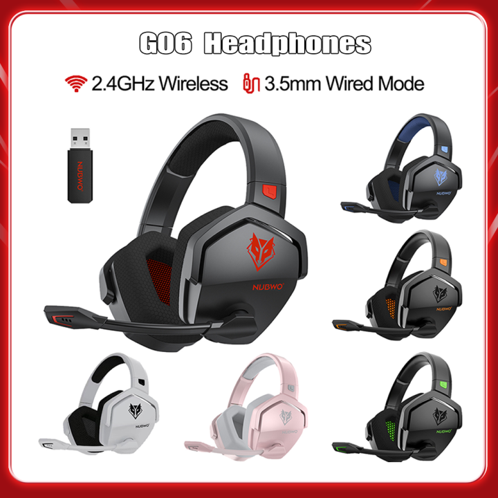 Fo Line Bluetooth Headset 2.4G B with Microphone Brain Headset for PS5NUBWO G06 Wireless Gaming Headset for PS4 PC Laptop T Wired/Without