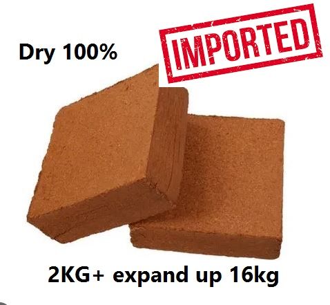 Coco Peat Block-Expandable Block 2 kg+ Cocopit Block(Imported)