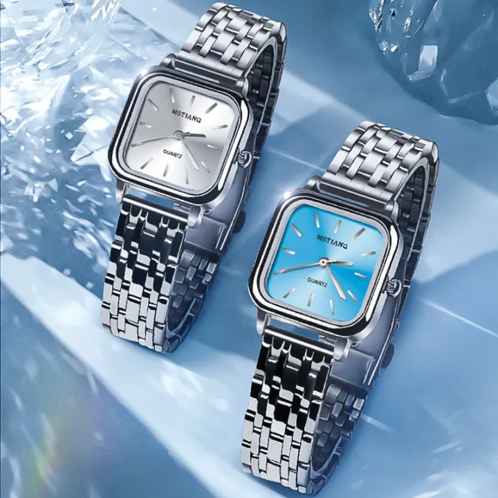 Stainless%20Steel%20Watch%20Women's%20Ins%20Style%20Simple%20Student%20Quartz%20Watch%20Casual%20Fashion%20Versatile%20Luxury%20Small%20Square%20Wristwatch%20-%20Image%202