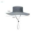 Wide Brim Bucket Hat Polyester Fisherman Visor for Vocation Outdoors Fishing Style A Light Gray. 